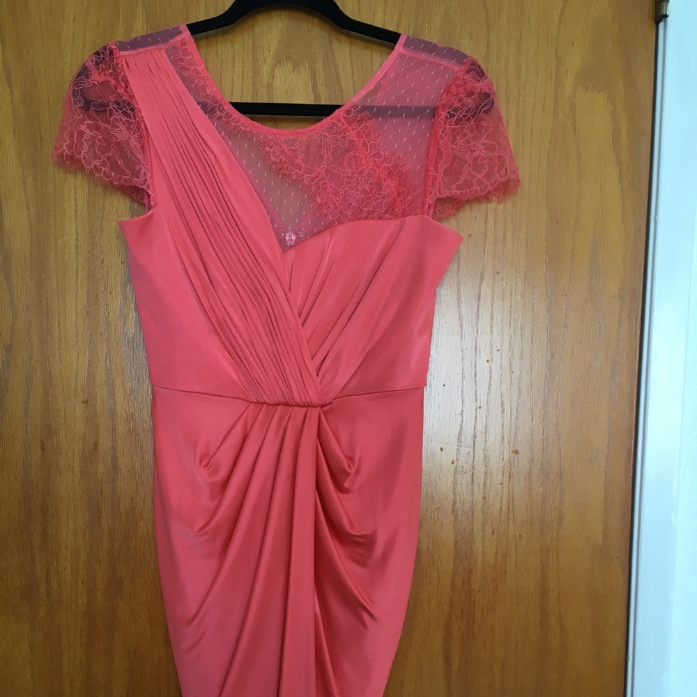 BCBG Coral Lace Cap Sleeve Mercedes Dress